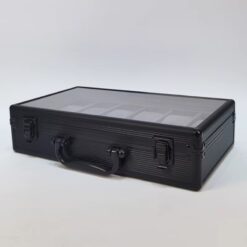Rokxor Collectico Black Metal Case Glass Top Watch Organiser with 12 Slots - Image 4