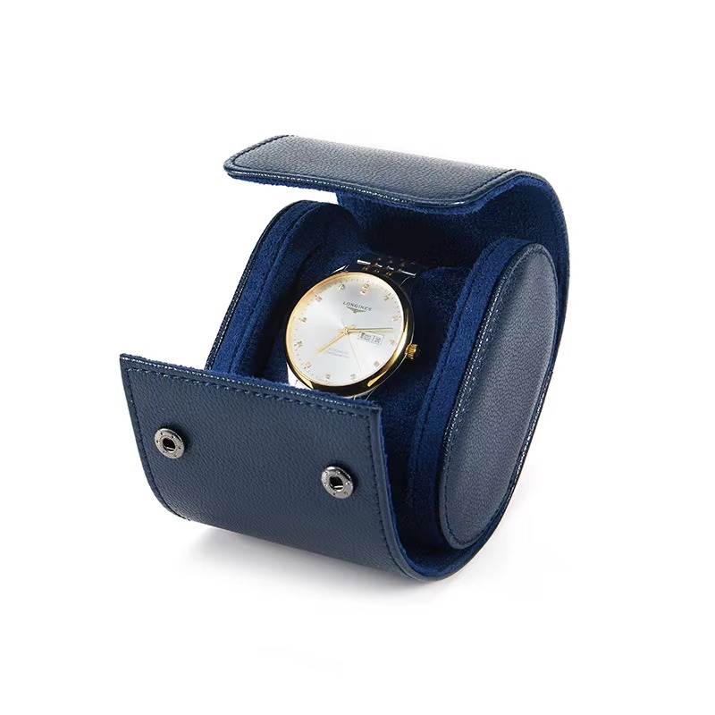 Rokxor Travel Roll Single Watch Case Blue Leather