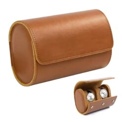 Rokxor Travel Roll Double Watch Case Brown Leather