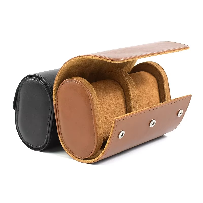 Rokxor Travel Roll Double Watch Case Brown Leather - Image 4