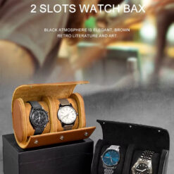 Rokxor Travel Roll Double Watch Case Black Leather - Image 6