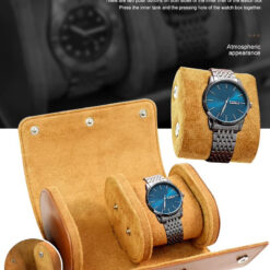Rokxor Travel Roll Double Watch Case Brown Leather - Image 8