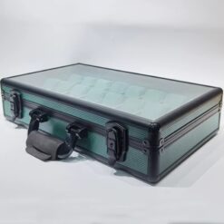 Rokxor Collectico Green Metal Case Watch Organiser with Glass Top 24 Slots - Image 3