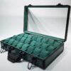 Rokxor Collectico Green Metal Case Watch Organiser with Glass Top 24 Slots
