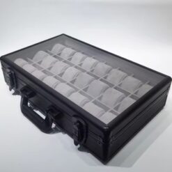 Rokxor Collectico Black Metal Glass Top Watch Organiser with 24 Slots - Image 3