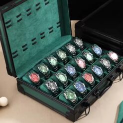 Rokxor Collectico Green Metal Case Watch Organiser with 18 Slots - Image 3