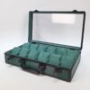 Rokxor Collectico Green Metal Case Glass Top Watch Organiser with 12 Slots