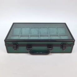 Rokxor Collectico Green Metal Case Glass Top Watch Organiser with 12 Slots - Image 4