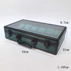 Rokxor Collectico Green Metal Case Glass Top Watch Organiser with 12 Slots - Image 5