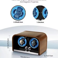 Automatic Double Watch Winder with LED Lights